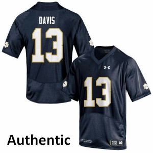 #13 Avery Davis Notre Dame Men's Authentic College Jersey Navy