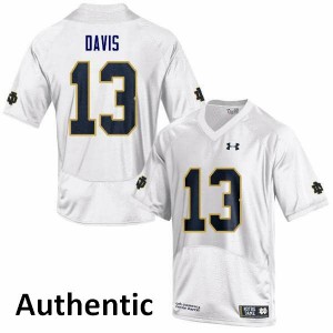 #13 Avery Davis Irish Men's Authentic College Jerseys White
