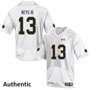#13 Lawrence Keys III University of Notre Dame Men's Authentic College Jerseys White