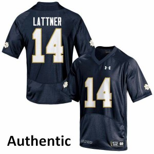 #14 Johnny Lattner Notre Dame Fighting Irish Men's Authentic Stitched Jersey Navy Blue