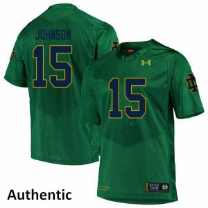 #15 Jordan Johnson Notre Dame Fighting Irish Men's Authentic Embroidery Jerseys Green