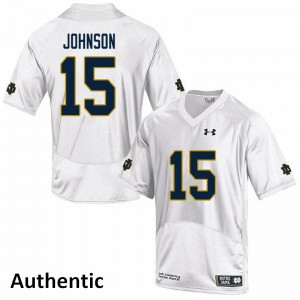 #15 Jordan Johnson UND Men's Authentic College Jersey White
