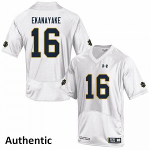 #16 Cameron Ekanayake Notre Dame Fighting Irish Men's Authentic Player Jerseys White