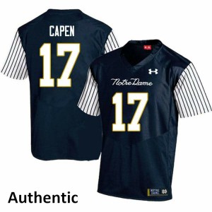 #17 Cole Capen Irish Men's Alternate Authentic Stitched Jersey Navy Blue