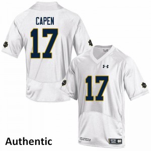 #17 Cole Capen Fighting Irish Men's Authentic Stitched Jersey White