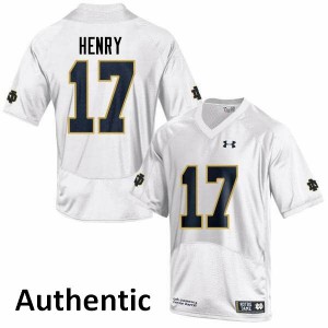 #17 Nolan Henry Notre Dame Men's Authentic NCAA Jersey White