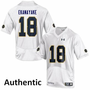 #18 Cameron Ekanayake Notre Dame Men's Authentic NCAA Jerseys White
