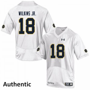 #18 Joe Wilkins Jr. University of Notre Dame Men's Authentic Player Jersey White