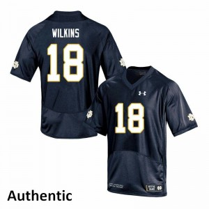 #18 Joe Wilkins Notre Dame Men's Authentic Stitched Jerseys Navy