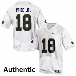 #18 Troy Pride Jr. University of Notre Dame Men's Authentic NCAA Jerseys White