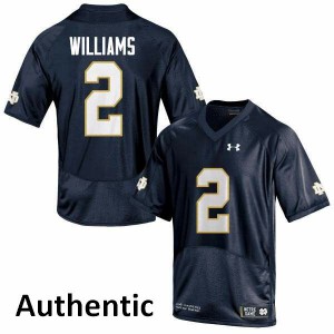 #2 Dexter Williams Notre Dame Men's Authentic Embroidery Jersey Navy Blue