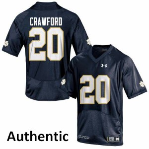#20 Shaun Crawford University of Notre Dame Men's Authentic Embroidery Jerseys Navy Blue