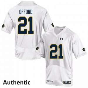 #21 Caleb Offord Notre Dame Fighting Irish Men's Authentic College Jerseys White