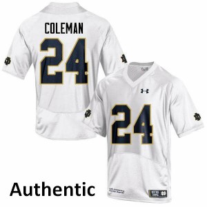 #24 Nick Coleman University of Notre Dame Men's Authentic Football Jerseys White