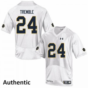 #24 Tommy Tremble Notre Dame Men's Authentic Player Jersey White