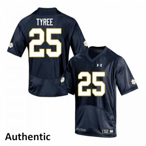 #25 Chris Tyree UND Men's Authentic NCAA Jerseys Navy