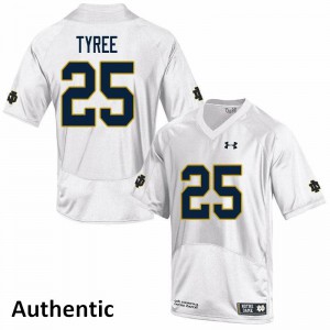 #25 Chris Tyree University of Notre Dame Men's Authentic NCAA Jerseys White