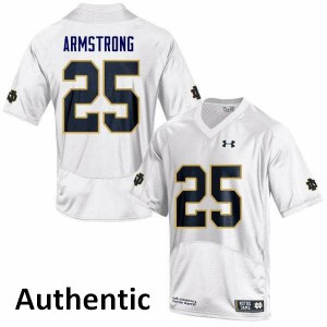 #25 Jafar Armstrong Fighting Irish Men's Authentic NCAA Jersey White