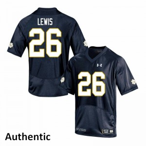 #26 Clarence Lewis Irish Men's Authentic Player Jersey Navy