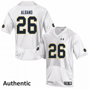 #26 Leo Albano UND Men's Authentic NCAA Jerseys White