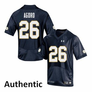 #26 Temitope Agoro Notre Dame Fighting Irish Men's Authentic Official Jersey Navy