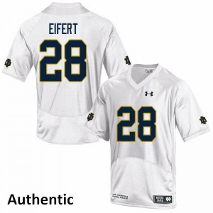 #28 Griffin Eifert UND Men's Authentic University Jerseys White