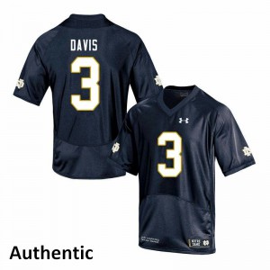 #3 Avery Davis Notre Dame Fighting Irish Men's Authentic College Jerseys Navy