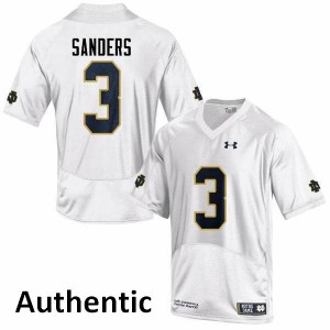 #3 C.J. Sanders Notre Dame Men's Authentic Stitched Jerseys White