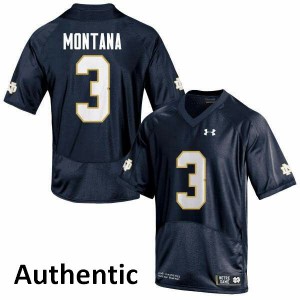 #3 Joe Montana University of Notre Dame Men's Authentic College Jerseys Navy Blue