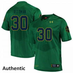 #30 Jake Rittman Irish Men's Authentic Alumni Jersey Green