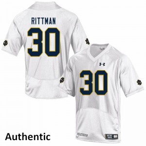 #30 Jake Rittman Irish Men's Authentic Player Jerseys White