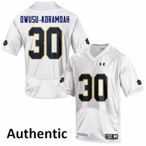 #30 Jeremiah Owusu-Koramoah UND Men's Authentic Football Jersey White