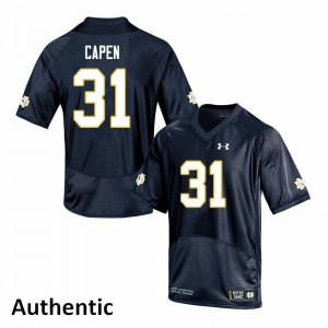 #31 Cole Capen University of Notre Dame Men's Authentic Official Jerseys Navy