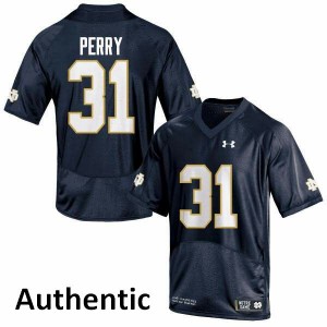 #31 Spencer Perry Fighting Irish Men's Authentic College Jersey Navy Blue