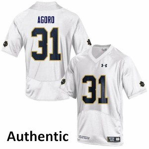 #31 Temitope Agoro Notre Dame Men's Authentic NCAA Jersey White