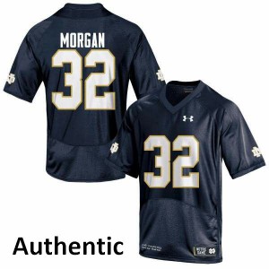 #32 D.J. Morgan University of Notre Dame Men's Authentic NCAA Jerseys Navy Blue