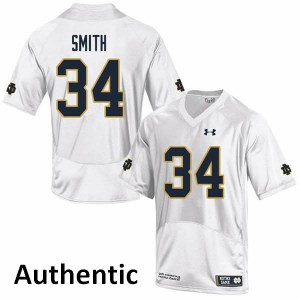 #34 Jahmir Smith Notre Dame Men's Authentic Stitched Jerseys White