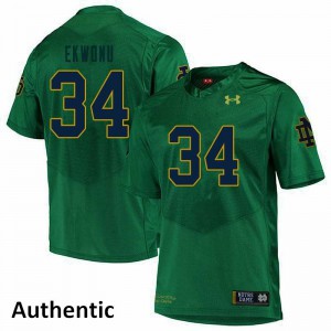 #34 Osita Ekwonu University of Notre Dame Men's Authentic Alumni Jerseys Green