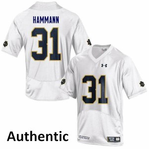 #35 Grant Hammann University of Notre Dame Men's Authentic Embroidery Jerseys White