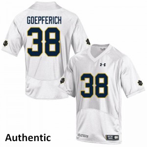 #38 Dawson Goepferich Notre Dame Fighting Irish Men's Authentic Stitched Jerseys White