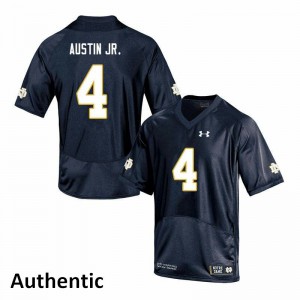 #4 Kevin Austin Jr. UND Men's Authentic Stitch Jersey Navy