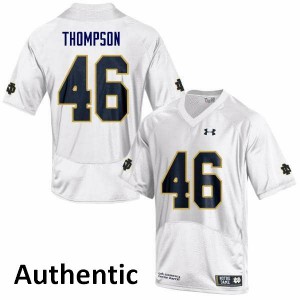 #46 Jimmy Thompson UND Men's Authentic Football Jerseys White