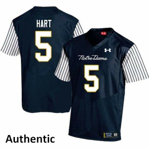 #5 Cam Hart UND Men's Alternate Authentic Embroidery Jerseys Navy Blue