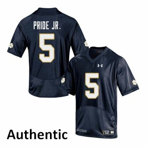 #5 Troy Pride Jr. University of Notre Dame Men's Authentic Stitch Jerseys Navy