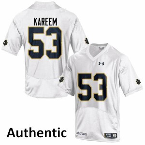 #53 Khalid Kareem Notre Dame Fighting Irish Men's Authentic Stitch Jersey White