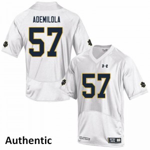 #57 Jayson Ademilola Notre Dame Men's Authentic Player Jerseys White
