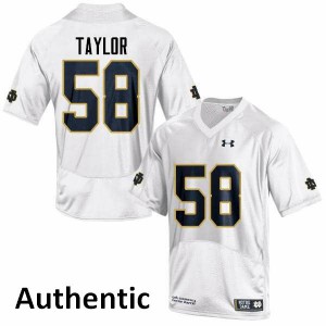 #58 Elijah Taylor UND Men's Authentic Football Jersey White
