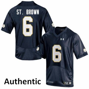 #6 Equanimeous St. Brown Notre Dame Men's Authentic Stitch Jersey Navy Blue