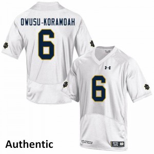 #6 Jeremiah Owusu-Koramoah Notre Dame Men's Authentic High School Jersey White
