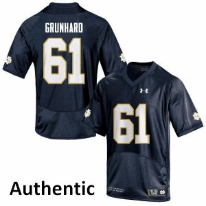 #61 Colin Grunhard Notre Dame Fighting Irish Men's Authentic Embroidery Jersey Navy
